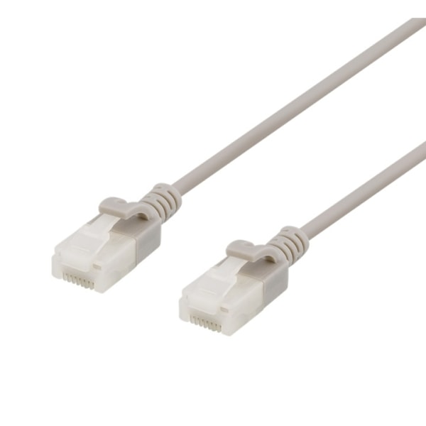 DELTACO U/UTP Cat6a patch cable, slim, 3,5mm diameter, 5m, grey