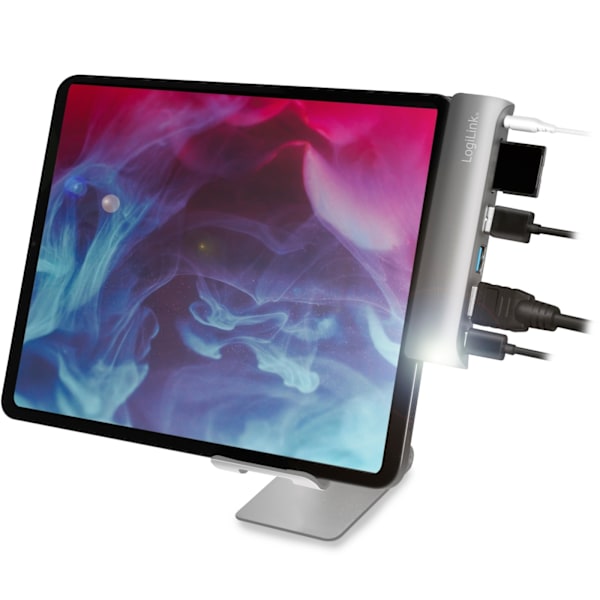 LogiLink USB-dockningsstation iPad 7-port USB3.2 Alu