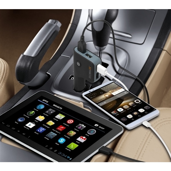 Technaxx autoteline älypuhelimille + autolaturi 4x USB-portilla (TE08)