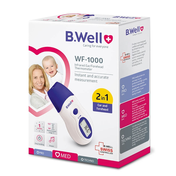 B.WELL Febertermometer WF-1000 IR Öra/Panna