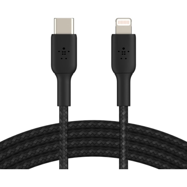 Belkin BOOST CHARGE™ Lightning - USB-C-kabel flätad, 2m, svart