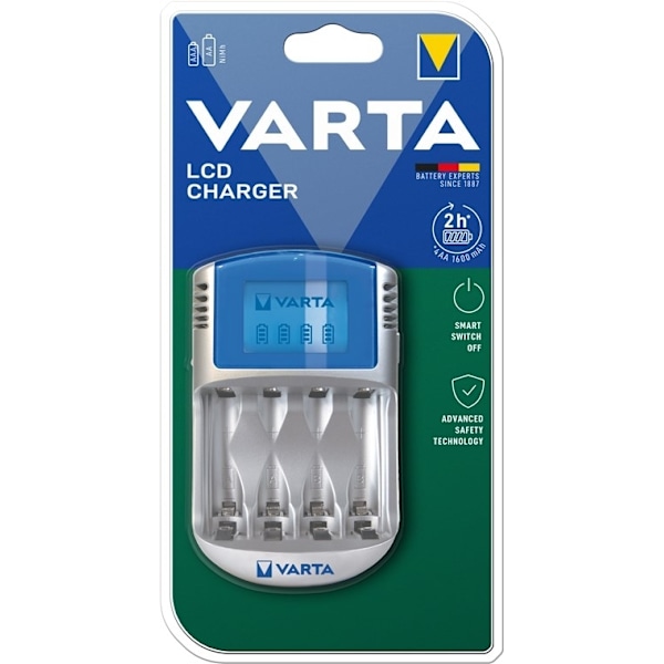 Varta LCD Charger (typ 57070) laddar 2x eller 4x AA-batterier eller AAA-batterier (NiMH) samtidigt