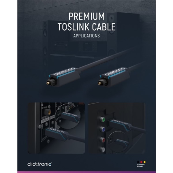 ClickTronic Toslink Cable Premium Cable | 1x Toslink-liitin 1x