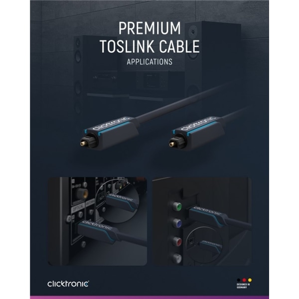 ClickTronic Toslink-kabel Premiumkabel | 1x Toslink-stik  1x