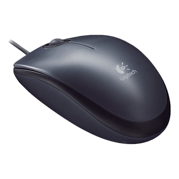 Logitech M90 optical corded USB mouse black Grå