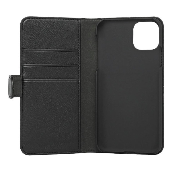 Essentials iPhone 11 Pro Max, PU wallet 3 kort, svart Svart