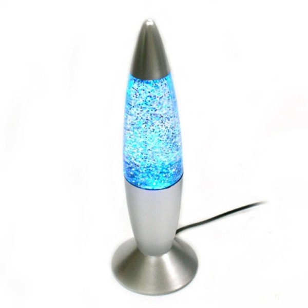 Lava lampe med glitter, lyser i flere forskellige farver Silver