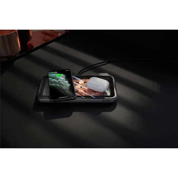 Zens Dual Bordlader Qi Liberty 16 coils 2x15W Glass Top Edition (Apple & Samsung QC)