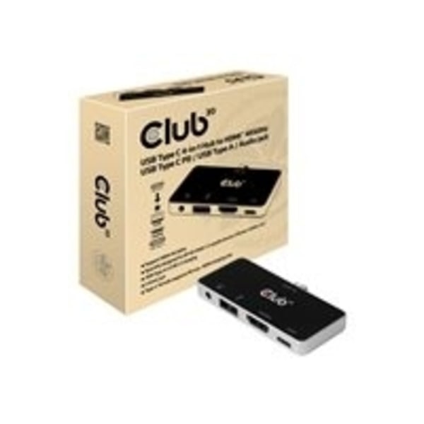 CLUB3D csv-1591 Dockning USB 3.2 Gen 1 (3.1 Gen 1) Type-C Svart, Krom