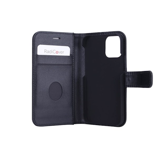 Radicover Lompakko iPhone 12 Mini Säteilysuojattu Flipcover RFID Musta Svart