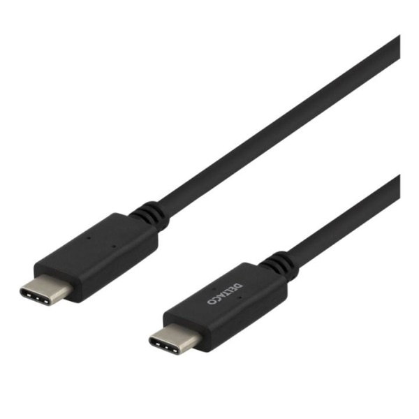 DELTACO USB 2.0 kabel, Typ C - Typ C, 1m, svart