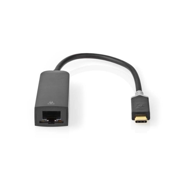 Nedis USB-netværksadapter | USB 3.2 Gen 1 | 1000 Mbps | USB-C™ Han | RJ45 Hun | 0.20 m | Runde | Guldplateret | Tinkobber | Antracit | Box