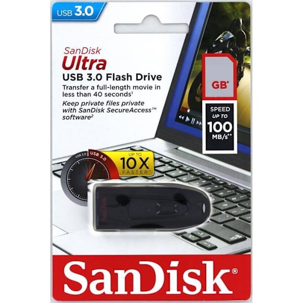 SANDISK USB-minne 3.0 Ultra 256GB 100MB/s