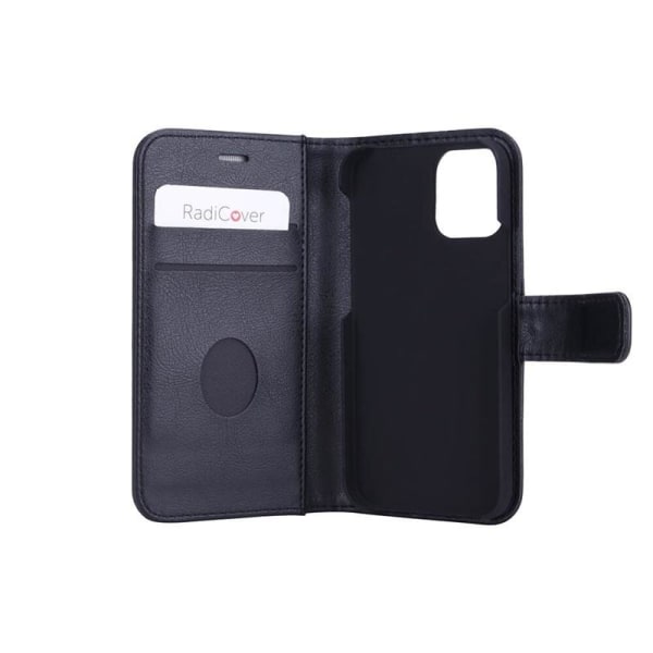 RADICOVER Strålingsbeskyttende Wallet PU iPhone 12 Mini Flipcover RFID Sort Svart