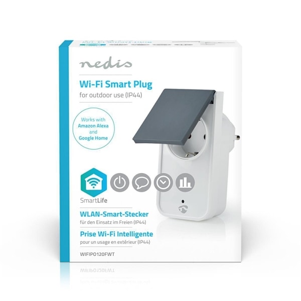 Nedis SmartLife Älypistorasia | Wi-Fi | IP44 | Virtamittari | 3680 W | Maadoitettu virtaliitin / Tyyppi F (CEE 7/7) | -30 - 40 °C | Android™ / IOS | H