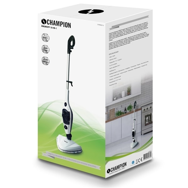 Champion Ångmopp 10-in-1 1500W SM210 Vit/Svart