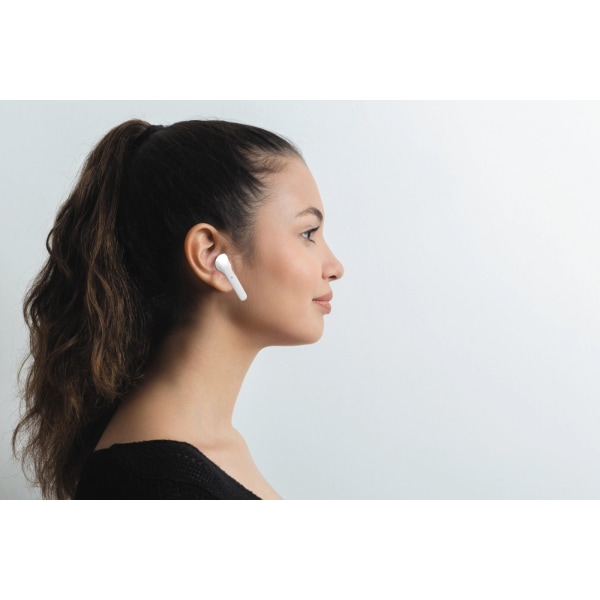 Puro Bluetooth Slim Pod hörlurar med laddstation, Vit Vit