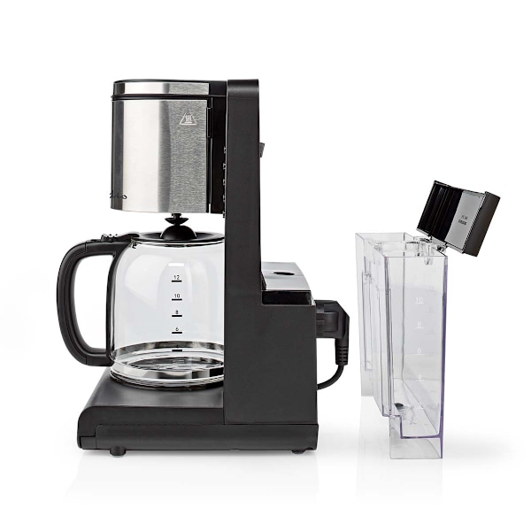 Nedis Kaffebryggare | Filtrera kaffe | 1.5 l | 12 Koppar | Varmhållningsfunktion | Slå på timern | LCD-skärm | Klock funktion | Aluminium / Svart