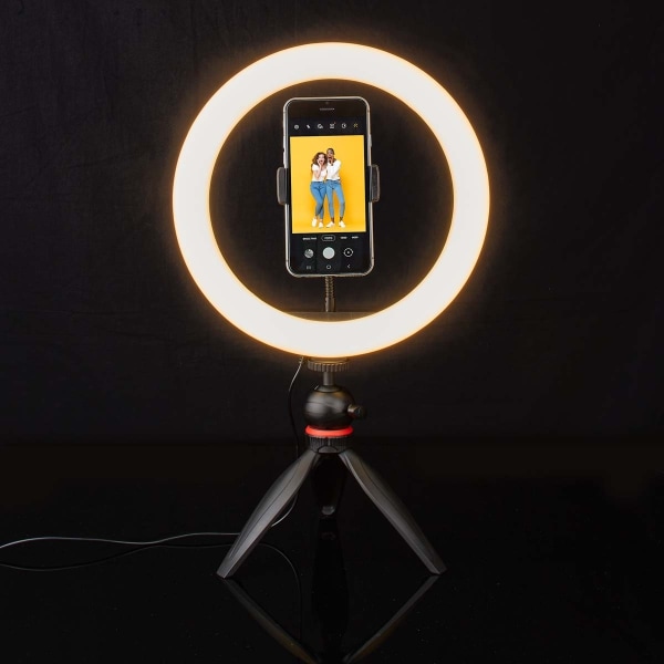 Nedis Ringlys | 10 inch | 120 LED's | 2700 - 6700 K | Stativ | Sort