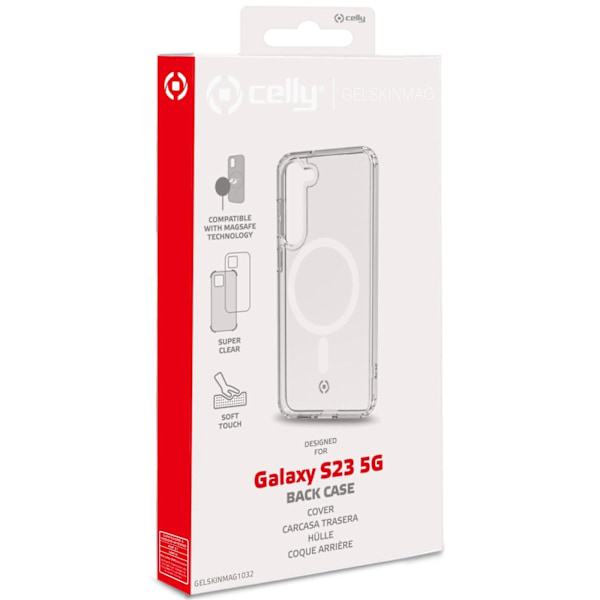 Celly Gelskinmag Magneettinen TPU-kuori Galaxy S23 5G / Enterprise E Transparent