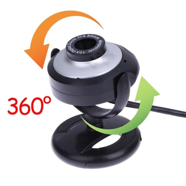 Webcam med indbygget mikrofon, roterbar, USB 2.0