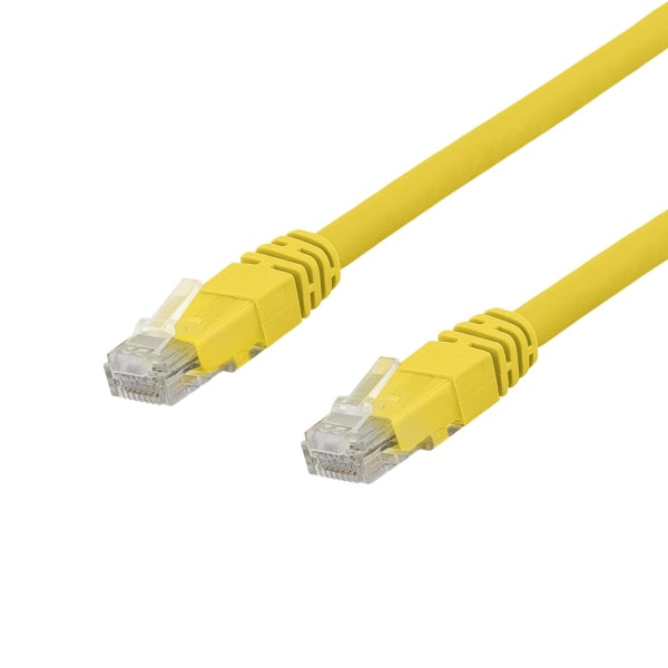Deltaco U/UTP Cat6a patch cable, LSZH, 1m, yellow