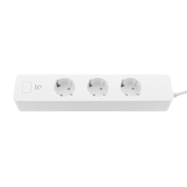 DELTACO SMART HOME grenuttag, WiFi, 3xCEE 7/3, 2xUSB-A, 1,5m, vit