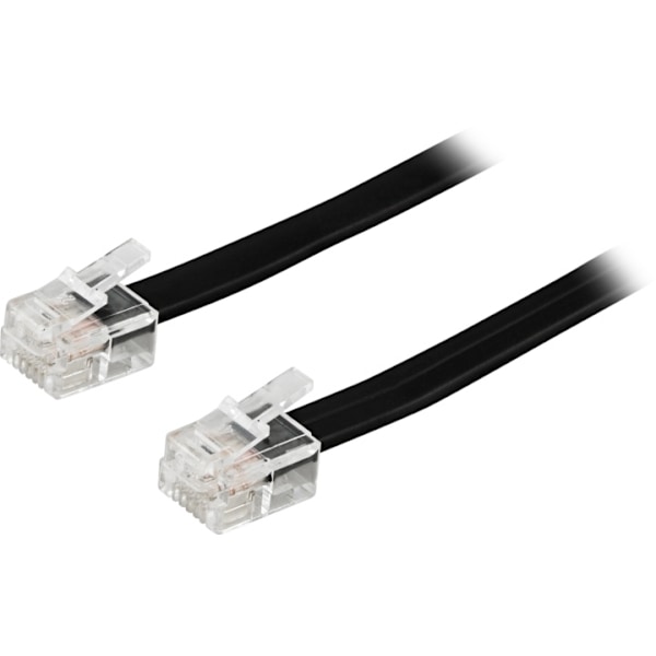 DELTACO modulkabel, 6P6C(RJ12) til 6P6C(RJ12), 3m, sort