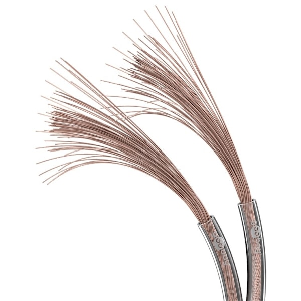 Goobay Högtalarkabel transparent CCA 50 m rulle, tvärsnitt 2 x 0,75 mm²