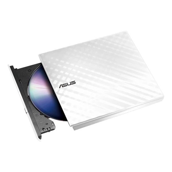 ASUS SDRW-08D2S-U LITE Portabel 8X DVD-brännare med M-DISC-stöd, Vit