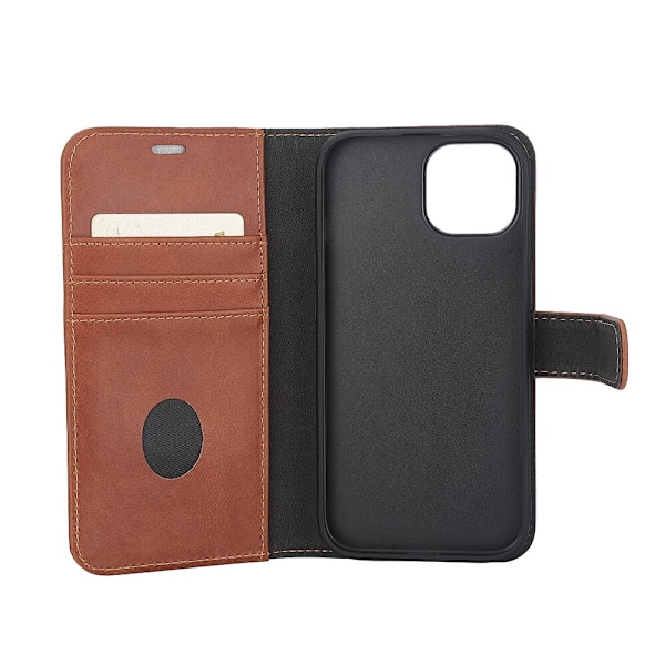 RADICOVER Wallet Case 2i1 Anti-stråling Læder MagS Brun - iPhone 15 Brun