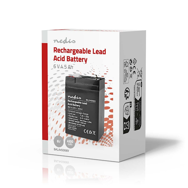 Nedis Uppladdningsbart blybatteri | Bly-syra | Uppladdningsbara | 6 V | 4500 mAh