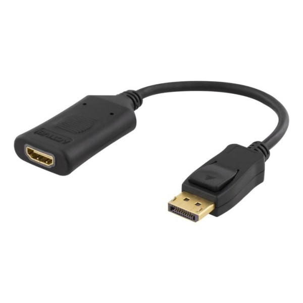 DELTACO DisplayPort - HDMI-sovitin, 4096x2160 60 Hz, 0,1 m, must