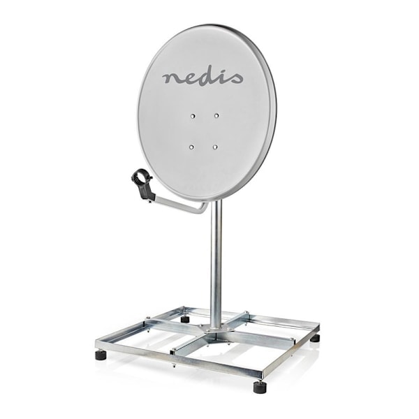 Nedis Satellit Balkon Stand | mast længde: 0.75 m | Maksimal størrelse: 90.0 cm | Bundpladestørrelse: 4 x 30 x 30 cm | Stål | Sølv