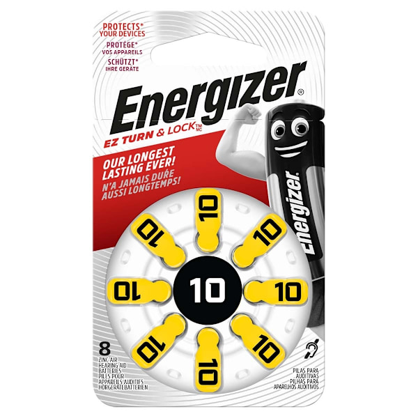 Energizer Sinkki-Ilma Paristo PR70 Tyyppi 10 | 1.4 V DC | 92 mAh | Paristojen määrä: 8 kpl | Kuulolaite | Hopea