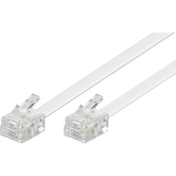 Deltaco Modular cable, 6P4C(RJ11) to 6P4C(RJ11), 3m, white