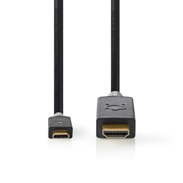 Nedis USB-C™ Adapter | USB 3.2 Gen 1 | USB-C™ Hane | HDMI™ Kontakt | 4K@60Hz | 2.00 m | Rund | Guldplaterad | PVC | Antracit | Låda