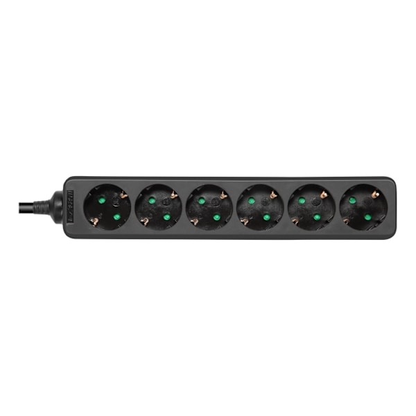 DELTACO outlet 6xCEE 7/3 1xCEE 7/7 3m black