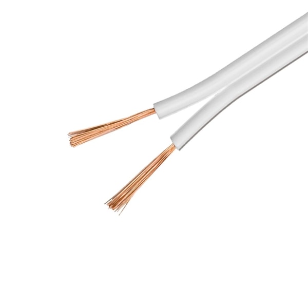 DELTACO speaker cable, 2x1.5mm2, open ends,  pure copper, 100m, white