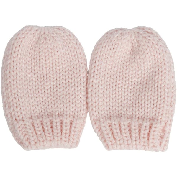 2 x söpö neulottu setti, jossa hattu ja lapaset vauvalle, Medium, Pink