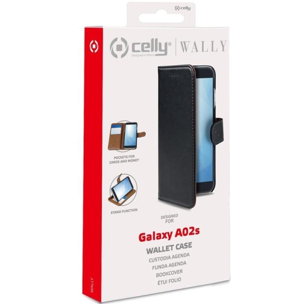 Celly Wallet Case Galaxy A02s SM-A025F Svart Svart