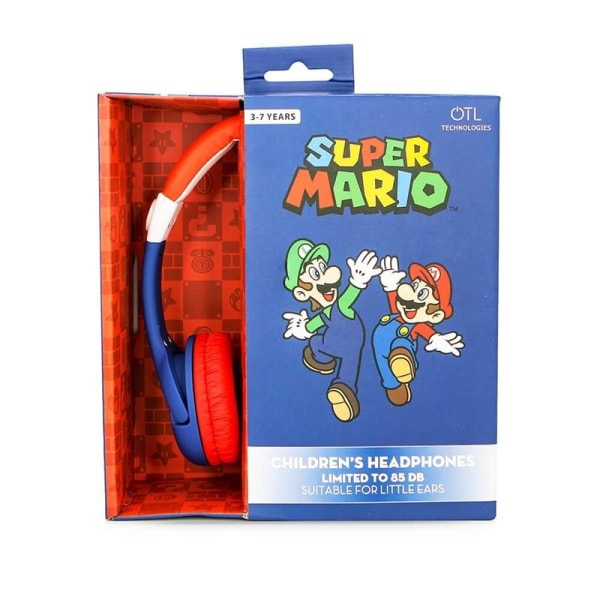 Super Mario Hörlur Junior On-Ear 85Db Mario Röd
