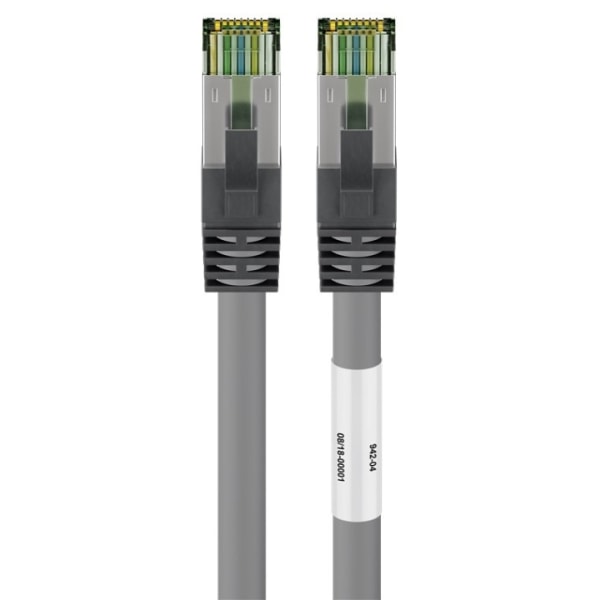 Goobay RJ45 (CAT 6A, 500 MHz) patchkabel med CAT 8.1 S/FTP råkabel, grå 99,9 % iltfri kobberleder (OFC), AWG 24, halogenfri kabelkappe (LSZH), 25 m