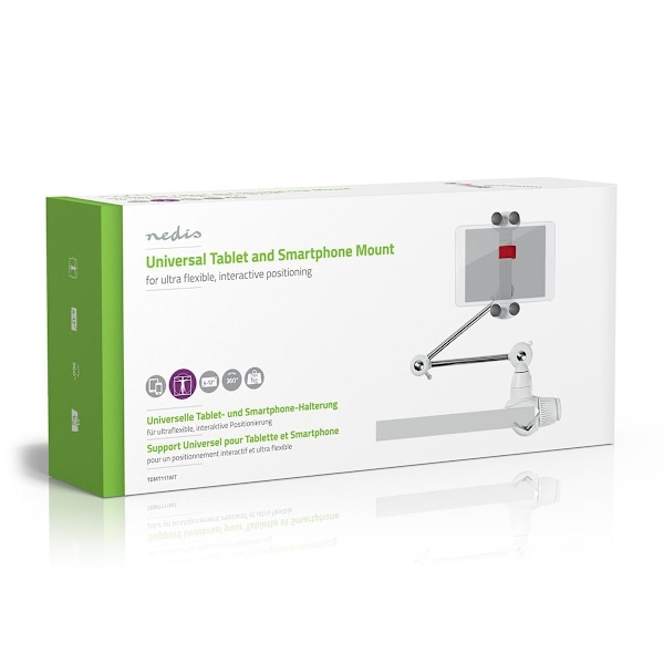 Nedis Tabletstativ | Universal | Interaktiv | Hvid / Metal