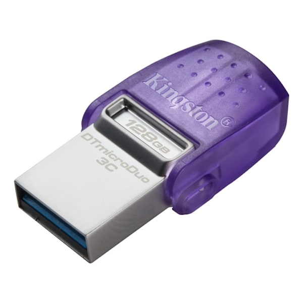 Kingston 128GB DataTraveler microDuo 3C Rustfrit stål, Lilla