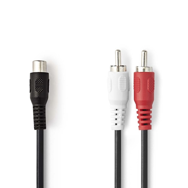 Nedis Stereo Audio kabel | 2x RCA Hanstik | RCA Hunstik | Nikkelplateret | 0.20 m | Runde | Blister