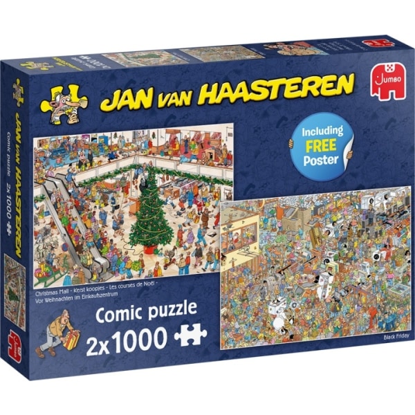 Jan Van Haasteren, 2 i 1 Holiday Shopping-pussel, 2 x 1000 bitar