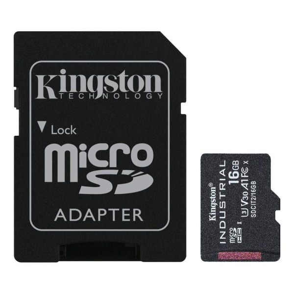 Kingston 16GB microSDHC Industrial C10 A1 pSLC-kort + SD-adapter