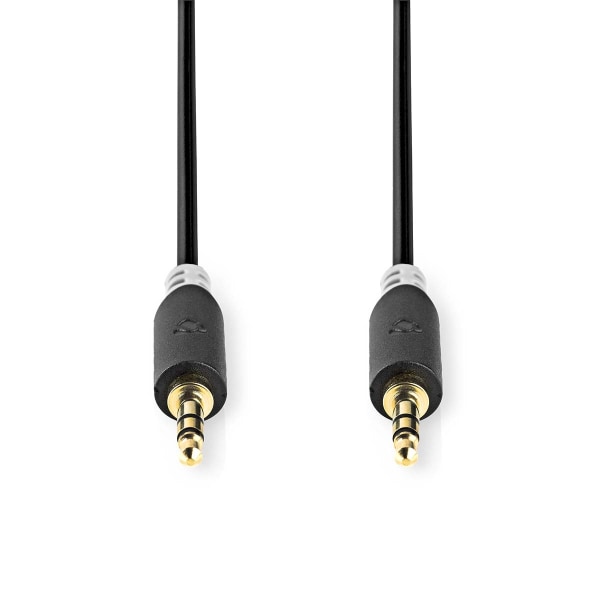 Nedis Stereo Audio kabel | 3.5 mm Hanstik | 3.5 mm Hanstik | Guldplateret | 1.00 m | Runde | Antracit | Box