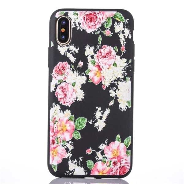 Baksideskal till iPhone X/XS, Flowers Svart